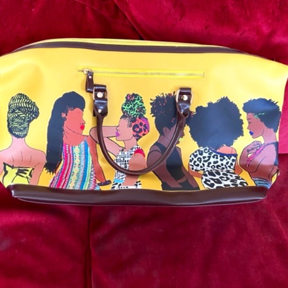 Pardon My Fro Squad Travel Bag in Yellow